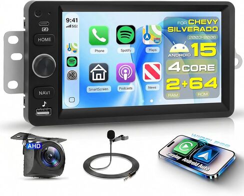 2G+64G Car Radio for 2003-2006 Chevrolet Chevy Silverado Impala Tahoe GMC Sierra Yukon Hummer H2,Sellrich 7" IPS Touch Screen Android Car Stereo with DSP Carplay Android Auto FM SWC Backup Camera in Saudi Arabia