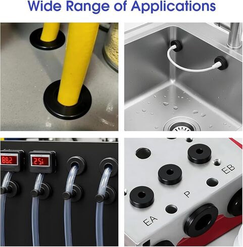 145 Pcs T-Type Rubber Grommet Kit, 12 Sizes (3/16"–49/64") Silicone Hole Plugs for Wiring — Waterproof Wire Grommets for Automotive Firewall, Cable Protection & Irrigation Drain Holes in Kuwait