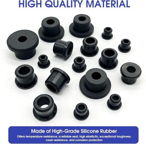 145 Pcs T-Type Rubber Grommet Kit, 12 Sizes (3/16"–49/64") Silicone Hole Plugs for Wiring — Waterproof Wire Grommets for Automotive Firewall, Cable Protection & Irrigation Drain Holes in Kuwait