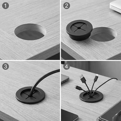 6 Pcs Cable Cord Grommet,1-1/4 Inch (32mm) Desk Grommet Flexible Rubber Grommets Desk Hole Cover for Cables Wire Hole Cover Pass Through for Office Computer Countertop and Other Furnitures in Saudi Arabia