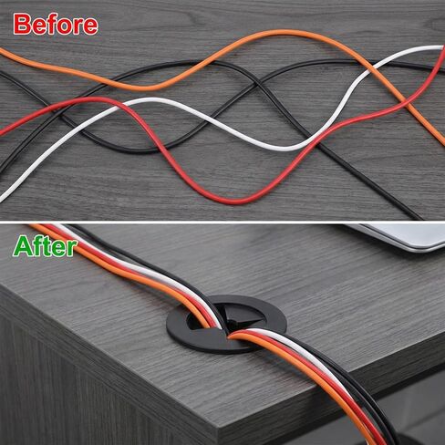 6 Pcs Cable Cord Grommet,1-1/4 Inch (32mm) Desk Grommet Flexible Rubber Grommets Desk Hole Cover for Cables Wire Hole Cover Pass Through for Office Computer Countertop and Other Furnitures in Saudi Arabia