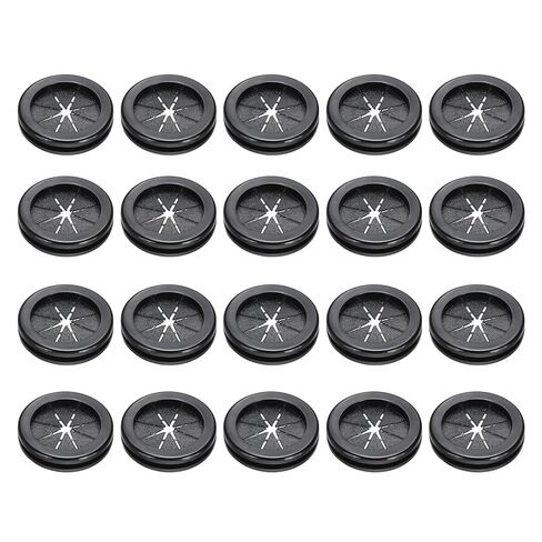 PATIKIL Rubber Grommet 1", 20 Pcs Round Rubber Hole Plugs Firewall Plug Grommet Wire Cable Protection for Wiring Metal Electric Box, Black in Saudi Arabia