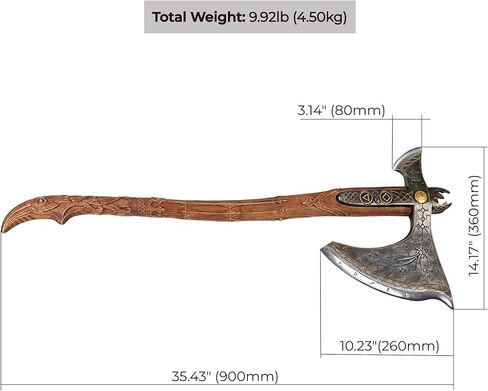 نسخة طبق الأصل معدنية من AncientSmithy Kratos Leviathan Ax مع رونية متوهجة في الظلام، فأس كراتو حقيقي مع شفرة فولاذية صلبة عالية الكربون in Kuwait