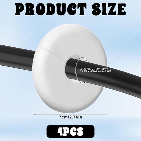Thinp 4 Pcs Wall Grommets for Cables, Wall Cable Pass Through Anti-Slip Cords Hole Covers Starlink Cable Routing Kit Feed-Through for Walls Holes and Furnitures Wire Hole (White, Large) in Saudi Arabia