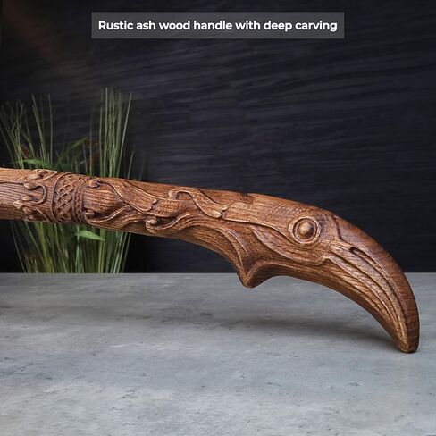 نسخة طبق الأصل معدنية من AncientSmithy Kratos Leviathan Ax مع رونية متوهجة في الظلام، فأس كراتو حقيقي مع شفرة فولاذية صلبة عالية الكربون in Kuwait