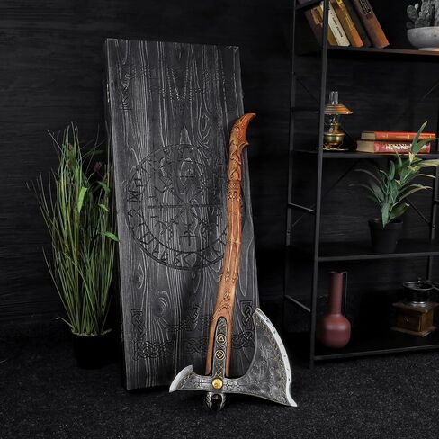 نسخة طبق الأصل معدنية من AncientSmithy Kratos Leviathan Ax مع رونية متوهجة في الظلام، فأس كراتو حقيقي مع شفرة فولاذية صلبة عالية الكربون in Kuwait