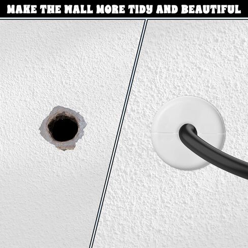 Thinp 4 Pcs Wall Grommets for Cables, Wall Cable Pass Through Anti-Slip Cords Hole Covers Starlink Cable Routing Kit Feed-Through for Walls Holes and Furnitures Wire Hole (White, Large) in Saudi Arabia