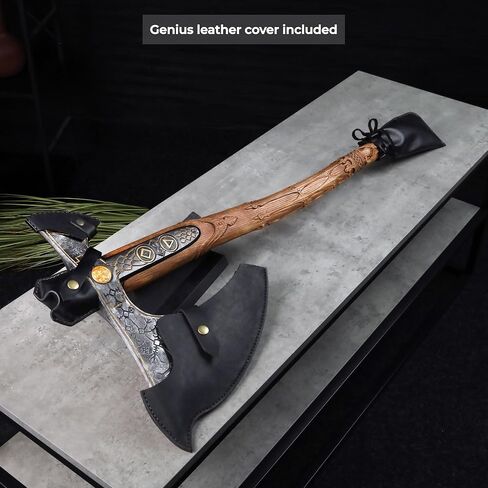 نسخة طبق الأصل معدنية من AncientSmithy Kratos Leviathan Ax مع رونية متوهجة في الظلام، فأس كراتو حقيقي مع شفرة فولاذية صلبة عالية الكربون in Kuwait