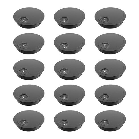 15 Pack Desk Grommet 2-1/8 Inch 53mm, ABS Plastic Computer Desk Wire Hole Cover, Office Desktop Cord Cable Hole Ring, Black in Saudi Arabia