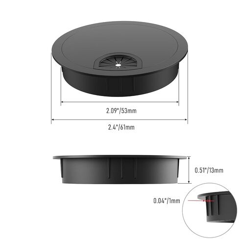 15 Pack Desk Grommet 2-1/8 Inch 53mm, ABS Plastic Computer Desk Wire Hole Cover, Office Desktop Cord Cable Hole Ring, Black in Saudi Arabia