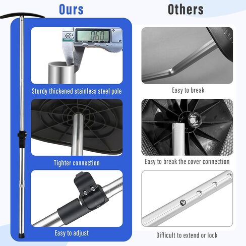 عمود دعم حقيبة سفر الجولف، 33 بوصة - 60 بوصة، قضيب دعم حقيبة سفر الجولف تلسكوبي قابل للتعديل، واقي نادي الذراع الصلب من الفولاذ المقاوم للصدأ (غطاء أزرق) in Kuwait