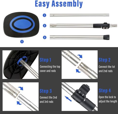 عمود دعم حقيبة سفر الجولف، 33 بوصة - 60 بوصة، قضيب دعم حقيبة سفر الجولف تلسكوبي قابل للتعديل، واقي نادي الذراع الصلب من الفولاذ المقاوم للصدأ (غطاء أزرق) in Kuwait