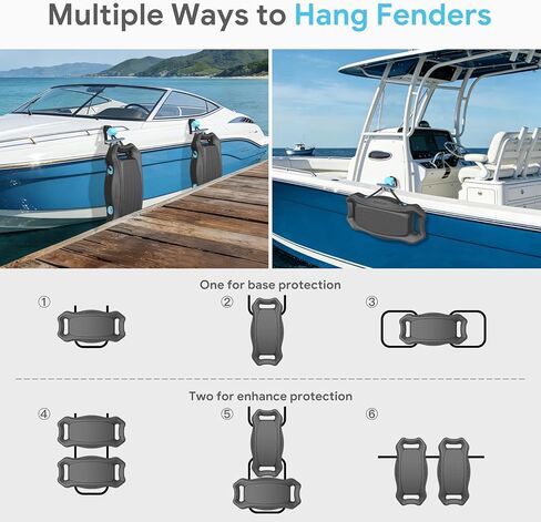 مصدات القوارب سهلة الاستخدام لرسو السفن مصدات محمولة مع حزام طويل للغاية ونظام قفل تلقائي متكامل، حاجز مثالي لبونتون باس جون جت سكي وقارب الصيد (عبوتان) in Kuwait