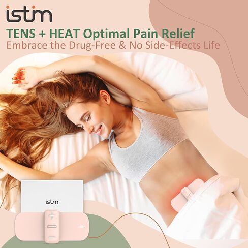 iStim S1 Wireless TENS Unit for Menstrual Relief – Period Pain Relief Device for Period Cramps and Back Pain, TENS Machine with Heat, Rechargeable Drug-Free TENS Massager with Japanese Gel Pads in Kuwait