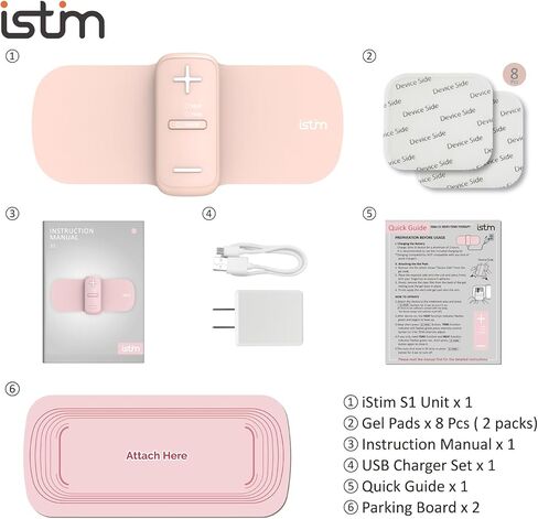 iStim S1 Wireless TENS Unit for Menstrual Relief – Period Pain Relief Device for Period Cramps and Back Pain, TENS Machine with Heat, Rechargeable Drug-Free TENS Massager with Japanese Gel Pads in Kuwait