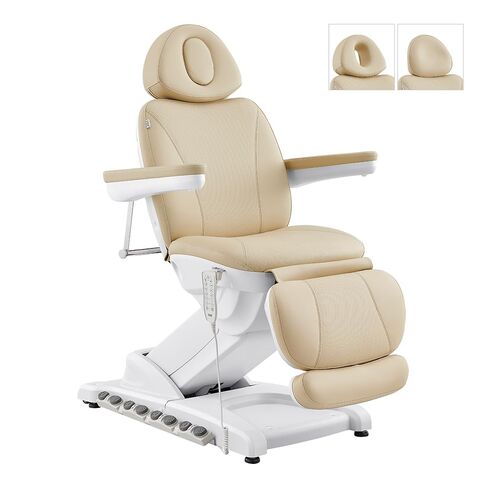 DIR Spa Full Electrical 4 Motor Facial Beauty Bed - Doctor, Tattoo, Medical, Podiatry Chair with Thermal Heated Seats Apollo - White in Kuwait