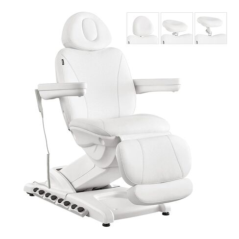 DIR Spa Full Electrical 4 Motor Facial Beauty Bed - Doctor, Tattoo, Medical, Podiatry Chair with Thermal Heated Seats Apollo - White in Kuwait