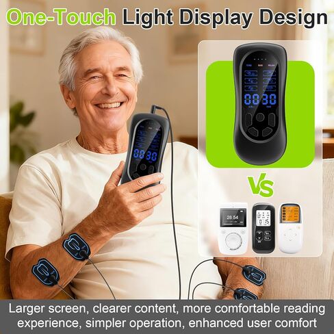 TENS Machine 3-in-1 for Muscle Relaxation - Single Channel with 18 Training Programs, 2 Flexible Cables, 6 Modes 30 Intensities, Type-C Rechargeable，Black in Saudi Arabia
