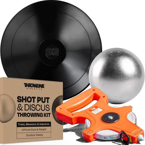 Shot Put and Discus Set – 8.8 lb Shot Put Ball + 1kg Discus + 100ft Measuring Tape – Track & Field Training Set for Athletes, Schools & Outdoor Practice – Official Size & Weight in Saudi Arabia