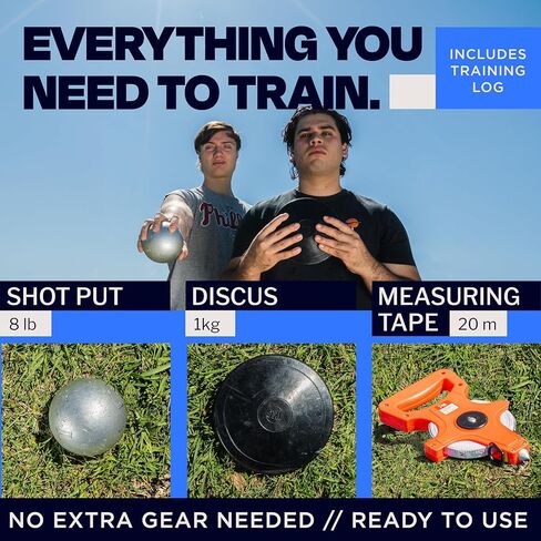 Shot Put and Discus Set – 8.8 lb Shot Put Ball + 1kg Discus + 100ft Measuring Tape – Track & Field Training Set for Athletes, Schools & Outdoor Practice – Official Size & Weight in Saudi Arabia