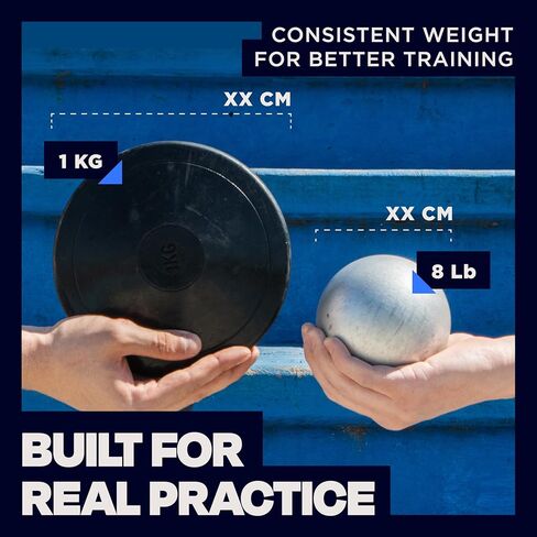Shot Put and Discus Set – 8.8 lb Shot Put Ball + 1kg Discus + 100ft Measuring Tape – Track & Field Training Set for Athletes, Schools & Outdoor Practice – Official Size & Weight in Saudi Arabia