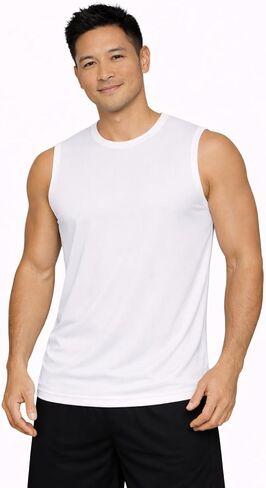 Expert Brand USA-Made Men's Oxymesh Dry Fit Sleeveless Athletic Shirt in Kuwait