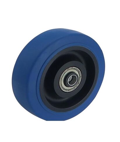 1 piece 3 inch Medium Size Blue Elastic Wheel Single Silent Flat cart in Saudi Arabia