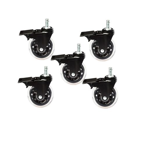5 Pieces/lot 2/2.5/3 inch Transparent Wheel Brake/Universal 10mm/11mm PU Office Furniture Chair casters(NO.6) in Saudi Arabia