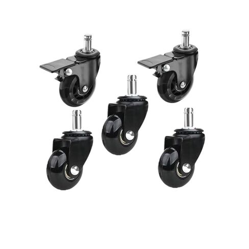 5 Pieces/lot 2/2.5/3 inch Transparent Wheel Brake/Universal 10mm/11mm PU Office Furniture Chair casters(NO.6) in Saudi Arabia