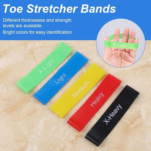 Sibba 5Pcs Toe Resistance Bands Toe Stretcher Bands for Bunion Correction Bunion Relief Toes Strength Foot Exercise Band for Hallux Valgus Yoga Daily Toes Training in Saudi Arabia