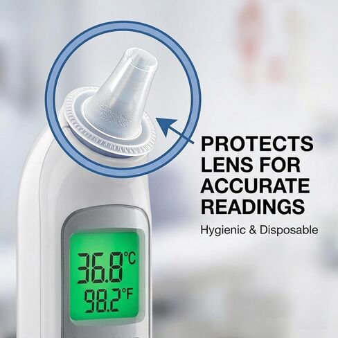 100X Ear Thermometer Probe Covers, Disposable Lens Filters for Braun Thermoscan Themometer, BPA-Free, Refill Covers for Accurate Digital Temperature Readings in Saudi Arabia