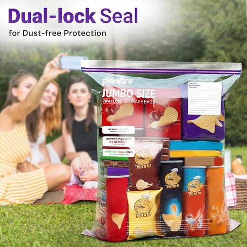 Large Storage Bags, 18"x24" Jumbo Plastic Bag, BPA Free, 5 Gallon XL Zipper Lock Baggies for Clothes Pillow Travel Moving - 30 Jumbo Bags in Saudi Arabia
