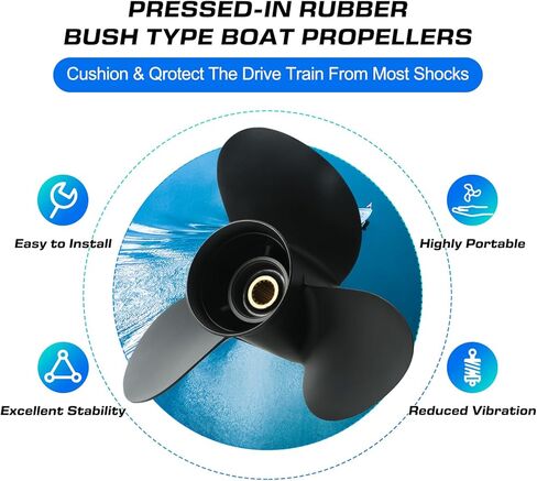 13 3/4x17 Aluminum Boat Propeller for Suzuki DF 50/60/70/90/100/115/140 HP Engine, 15 Spline Tooth, 3 Blades,OEM Parts No. 58100-87L20-019,Rh in Kuwait