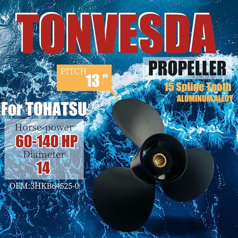 Outboard Propeller Aluminum Boat Propeller 14x13 fit Suzuki Tohatsu BRP,Johnson,Evinrude Boat Engines 60HP 70HP 75HP 90HP 115HP 120HP 140HP in Saudi Arabia