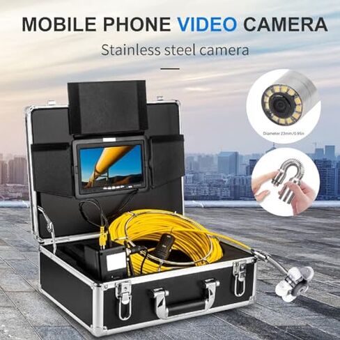 Sewer Inspection Camera Head Pipe Drain Endoscope Camera IP68 with 12 LED Lights for Pipeline Inspection in Saudi Arabia