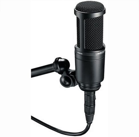 حزمة ميكروفون ستوديو مكثف للقلب والعنوان الجانبي من Audio-Technica AT2020 مع حزمة حماية محسنة CPS لمدة عامين، وحامل صدمات معدني، وفلتر بوب، وحامل ذراع تعليق وكابل XLR بطول 25 قدمًا in Saudi Arabia