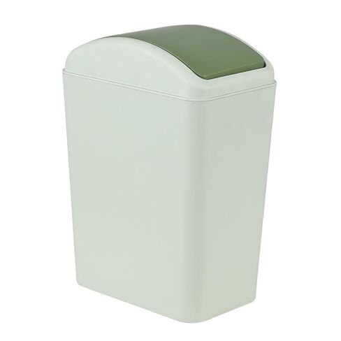 سلة مهملات رفيعة سعة 4.5 جالون، سلة مهملات صغيرة مع غطاء متأرجح، عبوة واحدة (أخضر) in Kuwait