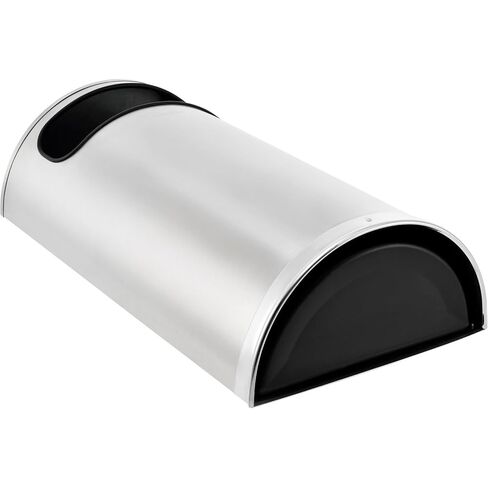 Global Industrial Half Round Side Open Indoor Trash Can with Removable Plastic Liner, 9 Gallon Capacity, 18-1/8"W x 8-7/8"D x 32-5/16"H, Matte Stainless Steel in Saudi Arabia