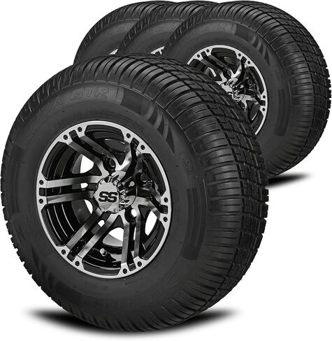 RM CART - 10 "Yukon Black/Machined في 205/65 R10 Deli Radial Tires (مجموعة من 4) in Kuwait