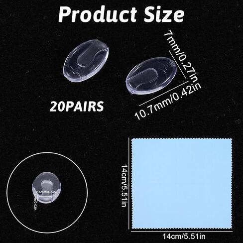 10 Pairs Eye Glasses Nose Pads Slip On Silicone Glasses Nose Pads Non Slip Eyeglass Noses Pieces Replacement for Sunglasses Soft Cushion Noses Grips in Saudi Arabia