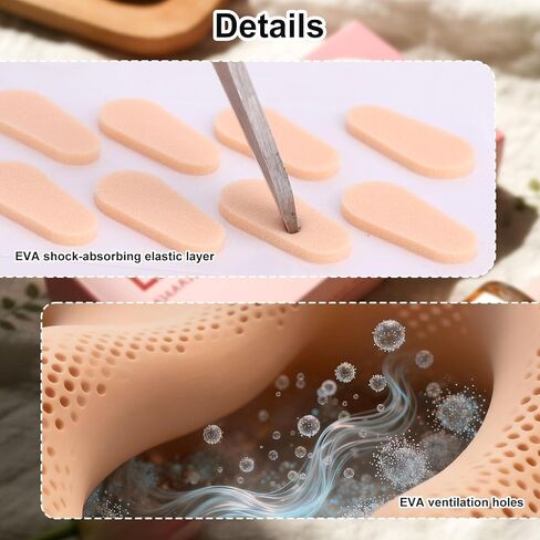 24 Pairs EVA Foam Nose Pads for Glasses, Non Slip Soft Thick Eyeglasses Cushions, Self Adhesive Anti-Slip Oval, Half-Moon, Drop-Shaped Comfort Nose Grips Piece for Sunglasses (Skin Color, Black) in Saudi Arabia