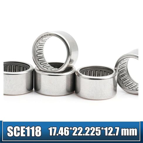 SCE118 Bearing 17.46 * 22.225 * 12.7 mm (5 PCS) Drawn Cup Needle Roller Bearings B118 BA118Z SCE 118 Bearing in Saudi Arabia