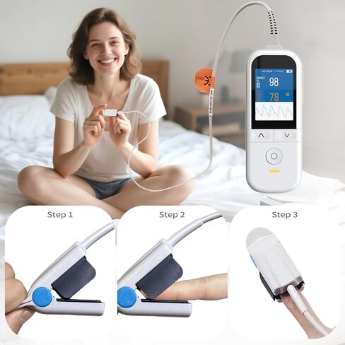 مقياس التأكسج النبضي الطبي للبالغين - مراقبة مستمرة، منبه SpO2 ومنبه النبض قابل للتعديل، مقياس التأكسج المحمول القابل لإعادة الشحن، مقياس التأكسج الاحترافي، إمكانية تتبع البيانات، إنذار فوري in Kuwait