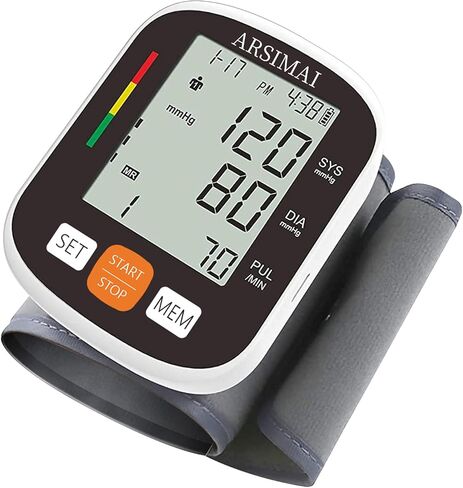 Automatic Wrist Blood Pressure Monitor: Adjustable Cuff + 2AAA Battery and Storage Case - Irregular Heartbeat Detector & 198 Readings Memory Function & Large LCD Screen in Saudi Arabia