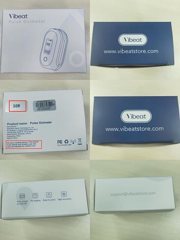 مقياس التأكسج النبضي القابل لإعادة الشحن، إصبع شاشة Vibeat S6W Bluetooth O2 مع تشبع الأكسجين في الدم في الوقت الحقيقي وتتبع معدل ضربات القلب، وشملت البطاريات والحبل in Kuwait