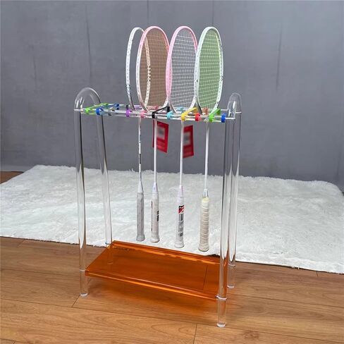 Multicolor Acrylic Tennis and Badminton Racket Storage Stand(Orange) in Saudi Arabia