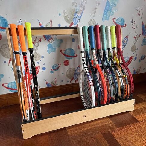 Tennis Racket Storage Stand Solid Wood Multiple Sizes Floor Standing Display Rack(L 75cm(29 1/2")) in Saudi Arabia