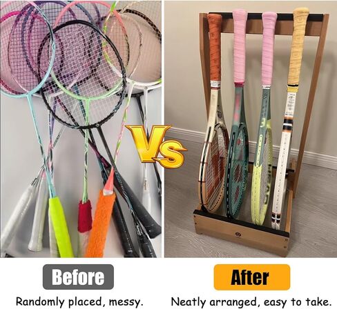 Tennis Racket Storage Stand Solid Wood Multiple Sizes Floor Standing Display Rack(L 75cm(29 1/2")) in Saudi Arabia