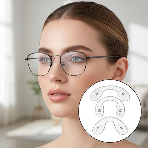 12 قطعة من واقيات الأنف للنظارات، وسادات أنف النظارات، وسادة ناعمة على شكل حرف U، وسادات أنف من السيليكون، حزام النظارات، وسادات أنف من السيليكون لإصلاح النظارات، 3 مقاسات in Saudi Arabia