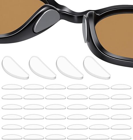 40PCS Nose Bridge Pads for Glasses, 0.75 Inch Adhesive Silicone Nose Pads for Glasses for Comfort & No Marks, Professional Non-Slip Grips for Eyeglasses & Sunglasses (1mm) in Saudi Arabia